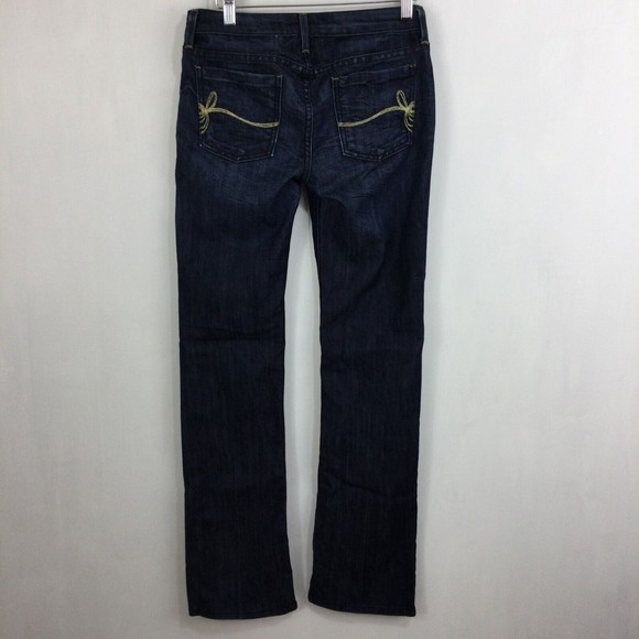 Fortune Womens Beijing Belle Boot Cut Dark Wash Stretch Blue Denim Jeans Size 27 - Picture 6 of 13